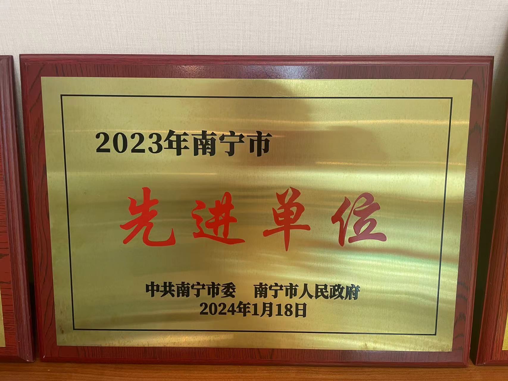 荣获“南宁市先进单位”称号